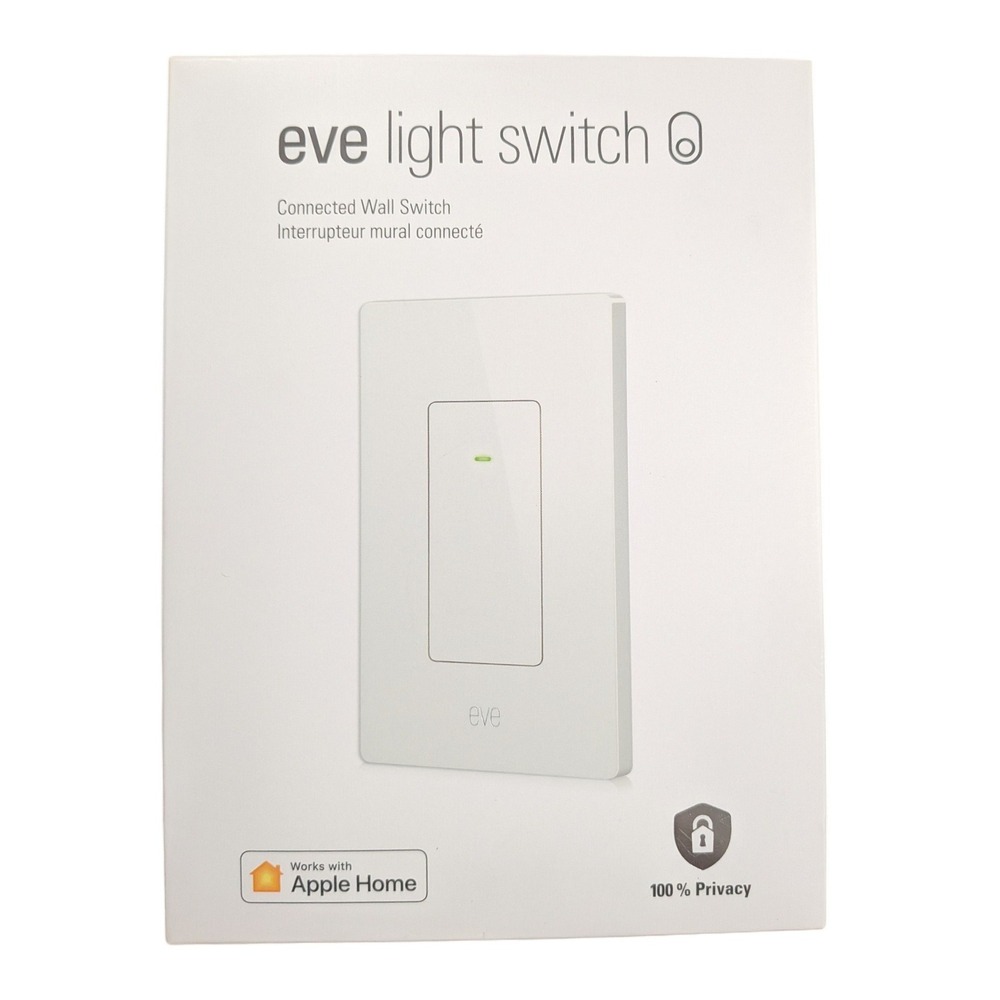 Eve Light Switch Connected Wall Switch White 3-Way Apple Home Thread 20ECE4101